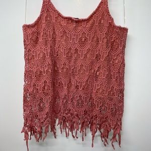 Mauve lace tank